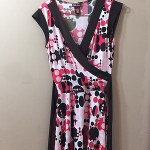 Pink and black Polka dots dress